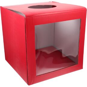Clear Plastic Storage Bins Plastic Bins for Storage Acrylic Drawing Boxes Raffle Charity Multi-function Meeting Ballot Donation Case Red