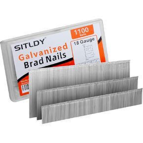 18 Gauge Galvanized Brad Nails 1100-Pack (3/4"-400, 1-1/4"-400, 2"-300 Pcs), Assorted Size Project Pack, for Pneumatic, Electric Brad Nailers
