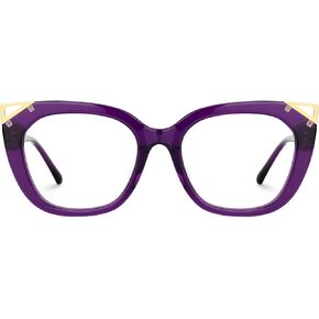 Zeelool Blue Light Blocking Glasses for Women Chic Cat Eye Glasses Frames Acetate Full Frame Fake Glasses