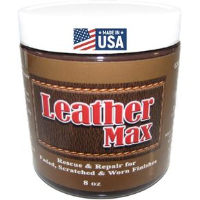 Leather Max XL 8 Ounce Jar Refinish for Your Furniture, Jacket, Sofa or Car Seat, Couch, Purse, Boots (Dark Brown) Super Easy Instructions, Restore Any Material, Bonded, Genuine