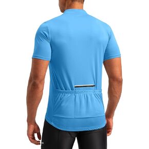 Men's Cycling Jersey Moisture Wicking Short Sleeve UPF Half Zip Bike Road Riding Biking Shirts for Men Zipper Pockets
