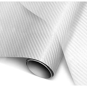 VViViD Clear Transparent 3D Carbon Fibre Vinyl Wrap Twill Weave Adhesive Film DIY Roll (1ft x 5ft)