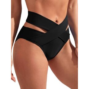 SOLY HUX Women's Criss Cross Cut Out Bikini Bottoms Beachwear Swimsuit Bottoms