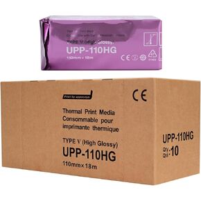 Compatible UPP-110HG Ultrasound Film/Media High Gloss Ultrasound Paper 10 Rolls,Type V High Gloss Thermal Print Film/Media