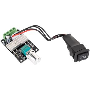 BlueStars DC Motor Speed Controller 9-60V 12V 24V 36V 48V 60V 20A 25KHZ PWM Motor Speed Controller with Forward-Brake-Reverse Switch & Adjustable Potentiometer, Used for DC Motors Within 20A