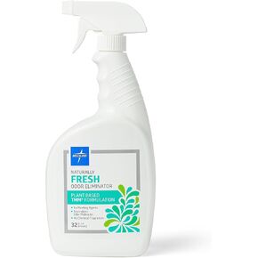 Medline Fresh Naturals Odor Eliminator Spray, Air Freshener Formulated with Essential Oil, No Chemical Fragrances, Neutralizes Odor Molecules, Long-Lasting Room Spray, Plant-Based, Fresh Scent, 32 Oz.