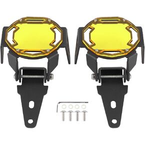 KIMISS Motorcycle Fog Light Cover, Motocycle Fog Light Guard Protective Cover LED Lamp Protector Fit for R1200GS R1250GS LC (Yellow)