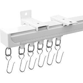 90° Curved Connectors for Track Curtains Ceiling Mount/Wall Mount Ceiling Track for Curtains Room Divider Curtains Tracks, White 2 Pack.