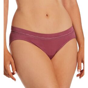 Bali Women's One Smooth U Modern Microfiber Bikini Panty, DFMMBK, Rustic Berry Red, 9