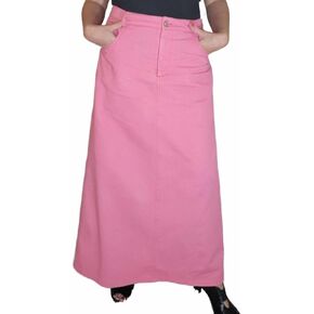 Gracie's Couture - Rosie Maxi Pink Jean Skirt