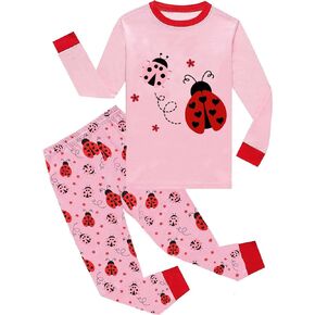 Little Girls Pajamas Cotton Long Sleeve Pjs Set Kids Dinosaur Pajama Baby 2 Pieces Sleepwear Toddler Heart Clothes 2-7T in Kuwait