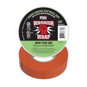 WarriorWrap General 3/4 in. x 60 ft. 7 mil Vinyl Electrical Tape, Orange
