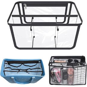 Beach Bag Organizer Accessories for Bogg Bag X Large, Clear Storage Bag with 5 Pockets Organizing Your Bag and Divide Space (Pink)