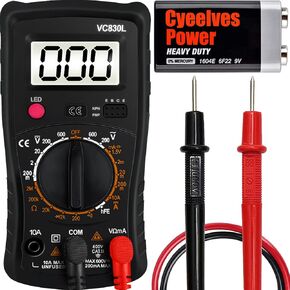 Digital Multimeter, Multimeter with AC DC Voltmeter & Ohm Volt Amp Tester, Multifunction Battery Tester, Pocket Meter with Backlight Tests Wire, Voltage Tester Measure Voltage Current Resistance Diode