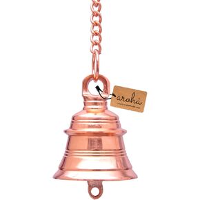 Luxurious Rose Gold Collection Decorative Hanging Bell Dinner Bell Outdoor Bell Wall Bell Indoor Rope Bell Ship/Boat/Nautical/Door/School/Reception/Home/Church Bell (Rose Gold, 2 Bells)