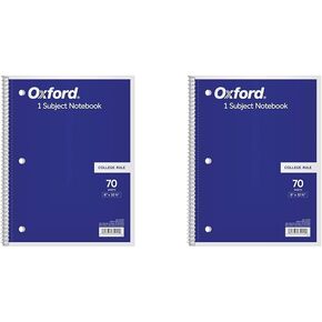 Oxford 1-Subject Notebook, 8 x 10-1/2, College Rule, 70 Sheets (65022)
