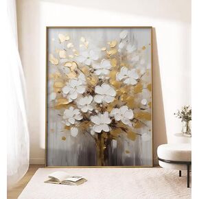 Abstract Wall Art Large Painting on Canvas Gallery-Wrapped 3 Piece for Living Room Bedroom Modern Framed Teal Blue Brown 24x48inches
