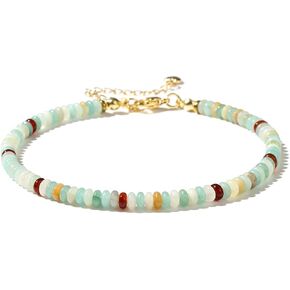 Stone Beaded Anklets for Women Handmade Beach Boho Beads Ankle Bracelet Jewelry for Birthday Party Gift for Her