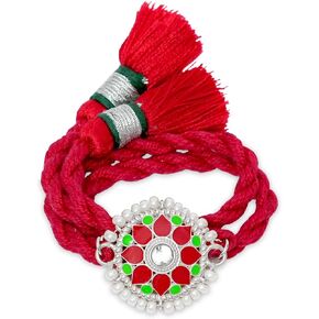 925 Sterling Silver handmade cotton thread Rakhi with a Rakshabandhan card