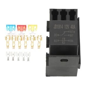 Fuse Relay Box Block Kit Heat Resistant ABS Blade Fuse Holder Box with 11PCS Spade Terminals for Car 12V, Small Compact Low Profile Mini Blade Fuse Holder
