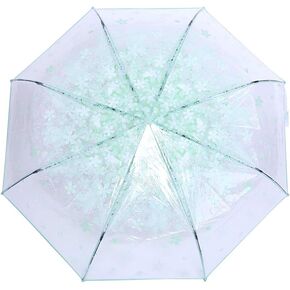 Clear Girls Umbrella Transparent Folding Umbrella Fashionable Princess Umbrella Cherry Four Colors Hipsterkid Umbrella for Kids, Girls, Boys, Toddlers