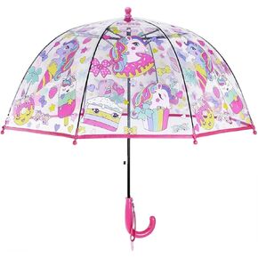 Clear Bubble Umbrellas for Rain,Transparent Dome Safety Windproof Umbrella with Easy-Grip Hook Handle for Christmas