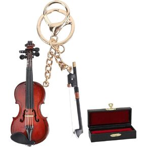 Musical Instrument Keychain, Miniature Musical Instrumen Keychain,Musical Instrument Gift,Christmas Ornament(Violin)