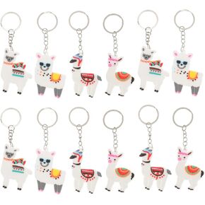 24Pcs Alpaca Keychain Party Favors Animal Lover Keychains Alpaca Keychain Sheep Keychain Cute Animal Keychain for Birthday Baby Shower Holiday