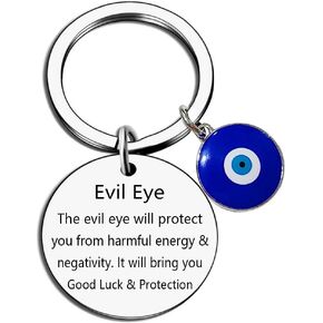 Evil Eye Keychain Good Luck Amulet Protection Charm Key Chain for Family Friends Birthday Christmas Graduation Jewellery