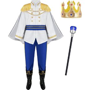 GZ-LAOPAITOU Boys Prince Charming Costume Kids Prince Outfit Royal Prince Costume Birthday Dress Up Halloween Cosplay