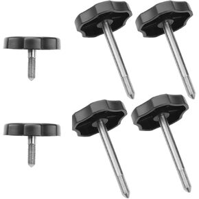 6 PCS Soft Top Window Frame Door Surround Knob Screw with Pin Compatible with Wrangler JK 4-Door 2007-2018 (4 Long+2 Short)