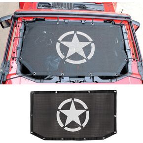Bestaoo Sunshade Top Cover for Jeep Wrangler 2018-2023 JL JLU 2 Door and 4 Door Front, Bikini Top Mesh Sun Shade Net, UV Protection (Star)