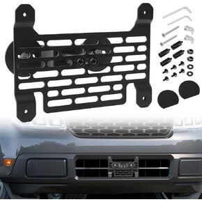 Universal License Plate Frames Front License Plate Bracket, no Drill Front License Plate Holder Compatible with Ford Maverick 2022-2024 (Black) | Fits Most of Vehicle Front Grille