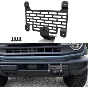 2021 2022 2023 Bronco License Plate Holder Mount Front License Plate Frame Relocation Bracket for Standard Plastic Bumper Compatible with Bronco Accessories 6th Gen.