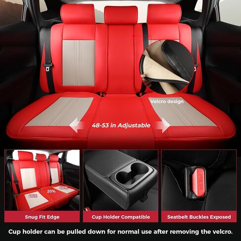 FREESOO Black Car Seat Covers Full Set, Universal Automotive Leather Seat Covers for Cars Trucks SUV, Waterproof Car Seat Cover Back Seat and Front, Car Seat Protector Cushion Fit for Most Vehicles in Saudi Arabia