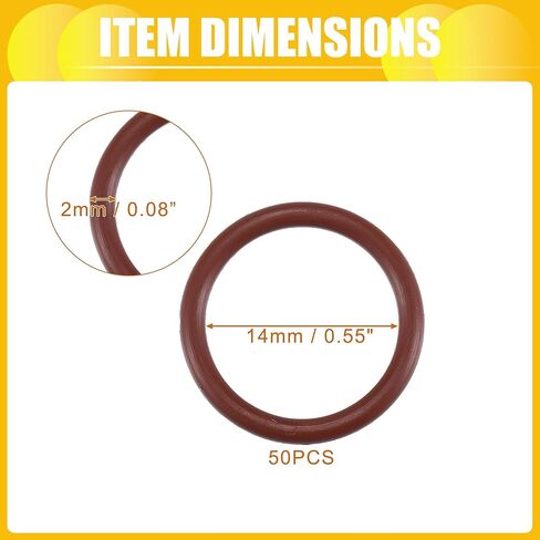 O Ring Seal Gasket, 8.5mm ID x 2mm CS for Cars Trucks SUVs Trailers Orings Seal Washer Replacement Automotive Faucet Repair Brown, 50 Pcs in Kuwait