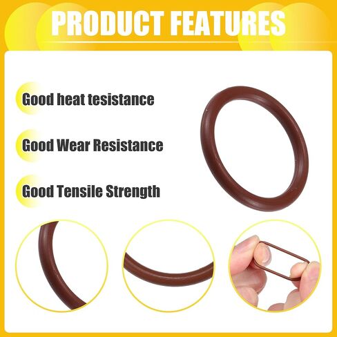 O Ring Seal Gasket, 8.5mm ID x 2mm CS for Cars Trucks SUVs Trailers Orings Seal Washer Replacement Automotive Faucet Repair Brown, 50 Pcs in Kuwait