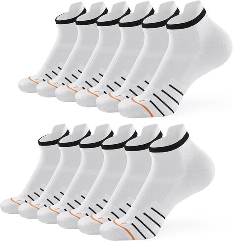 Running Socks for Women & Men, 6 Pairs Performance Athletic Socks Anti Blister Cushioned Ankle Socks with Arch Support in Saudi Arabia