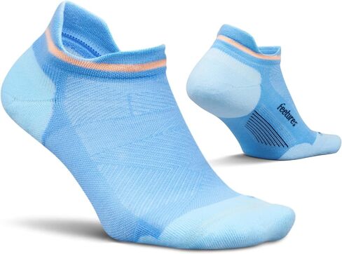 جوارب Feeture Elite Max Cushion No Show Tab للكاحل - جورب رياضي مع ضغط مستهدف - Blue Burst، L (زوج واحد) in Saudi Arabia
