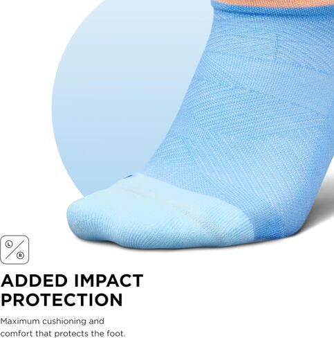 جوارب Feeture Elite Max Cushion No Show Tab للكاحل - جورب رياضي مع ضغط مستهدف - Blue Burst، L (زوج واحد) in Saudi Arabia