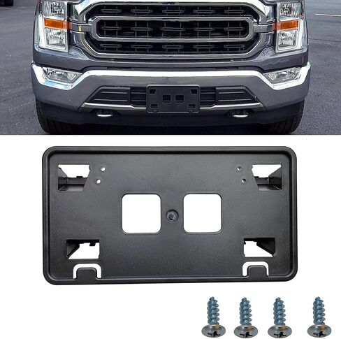 Front Bumper License Plate Frame Bracket Holder Compatible with 2021 2022 2023 Ford F150 2.7L, 3.0L, 3.5L V6 Accessories,Replace #ML3Z-17A385-BB in Saudi Arabia