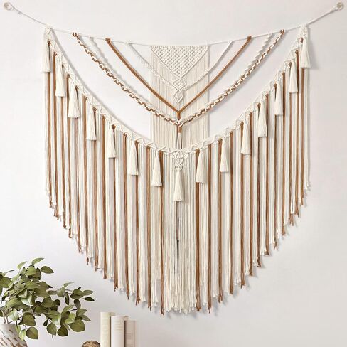 LOMOHOO كبير مكرامية جدار معلق بوهو هندسي فن منسوج من القطن نسيج جدار ديكور رمادي بوهيمي ديكور المنزل لغرفة المعيشة غرفة النوم شقة in Kuwait