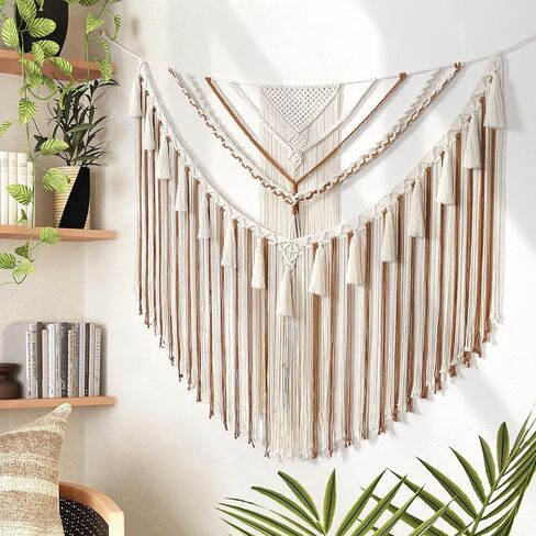 LOMOHOO كبير مكرامية جدار معلق بوهو هندسي فن منسوج من القطن نسيج جدار ديكور رمادي بوهيمي ديكور المنزل لغرفة المعيشة غرفة النوم شقة in Kuwait