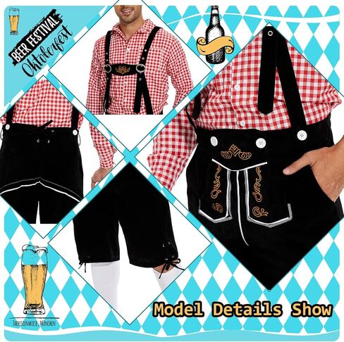 Oktoberfest Costume Men, Men’s German Bavarian Oktoberfest Costume Set Bavarian Costume Men for Oktoberfest Dress Up in Saudi Arabia