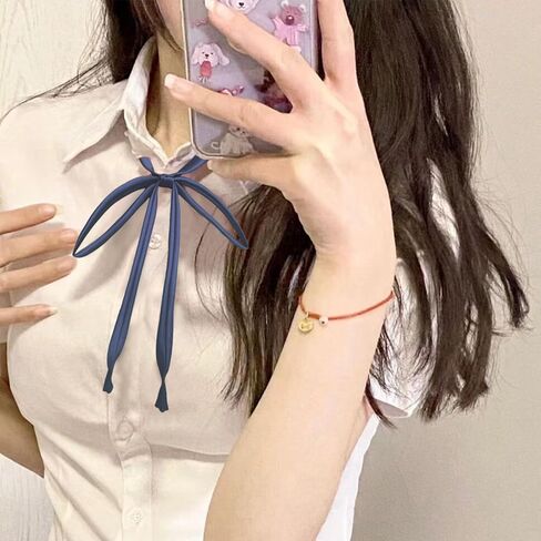 ربطات عنق Mantieqingway للنساء والفتيات مربوطة مسبقًا وقابلة للتعديل بلون سادة من البوليستر للزي المدرسي، والحفلات التنكرية، والتي شيرت in Kuwait