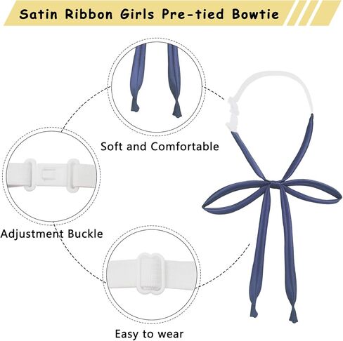 ربطات عنق Mantieqingway للنساء والفتيات مربوطة مسبقًا وقابلة للتعديل بلون سادة من البوليستر للزي المدرسي، والحفلات التنكرية، والتي شيرت in Kuwait