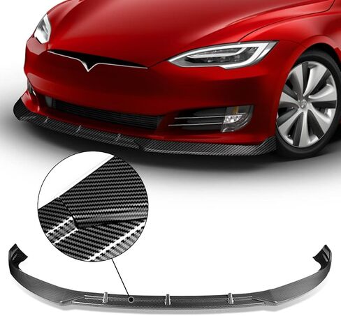 DNA MOTORING 2-PU-408-PBK Front Bumper Lip STP-Style Compatible with 2012-2016 Tesla Model S, Gloss Black in Saudi Arabia