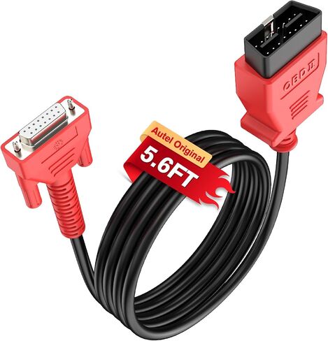 Autel Original 16 Pin Obdii كابل الاختبار الرئيسي، 5.6FT/ 1.7M obd2 كابل اختبار التشخيص DB15، مناسب MK808S MK808 MK808Z MX808S MX808 MP808 MP808S DS708 DS808 IM508S IM508 MS905 MS906 MS908 in Saudi Arabia