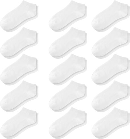 Kids' Low Cut Socks: 15-Pair Packs - Ankle Socks, Casual, Comfortable No Show Socks for Boys Girls Aged 1-13 in Saudi Arabia