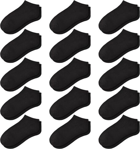 Kids' Low Cut Socks: 15-Pair Packs - Ankle Socks, Casual, Comfortable No Show Socks for Boys Girls Aged 1-13 in Saudi Arabia